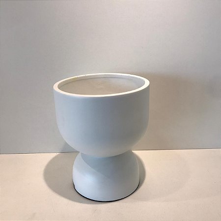 CACHEPOT DE CERAMICA BRANCO FOSCO ALTO