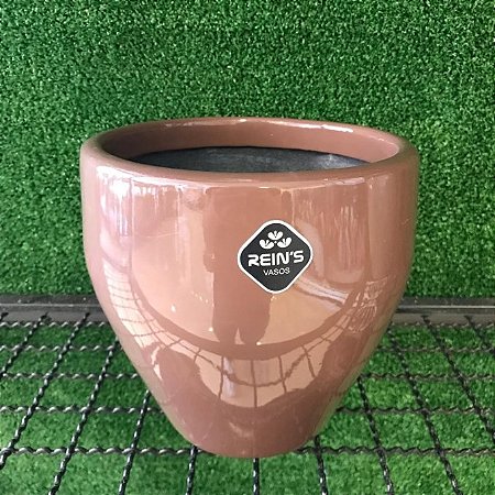 VASO DE FIBRA PEQUENO MARROM