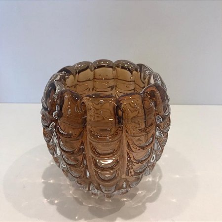 CACHEPOT DE DECORAÇÃO EM MURANO MARROM CLARO