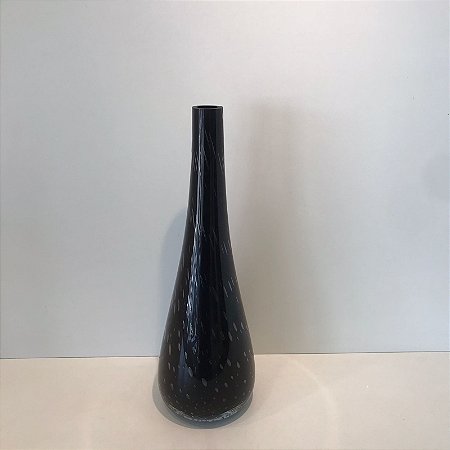 VASO EM MURANO SOPRADO PRETO GRANDE.