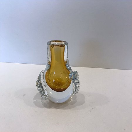 MINI DIFUSOR DE MURANO COM FOLHAS AMBAR