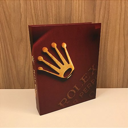 CAIXA LIVRO ROLEX VERMELHO MÉDIO