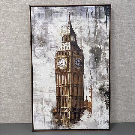 QUADRO TELA EM CANVA RELOGIO LONDRES 1,20M X 70CM