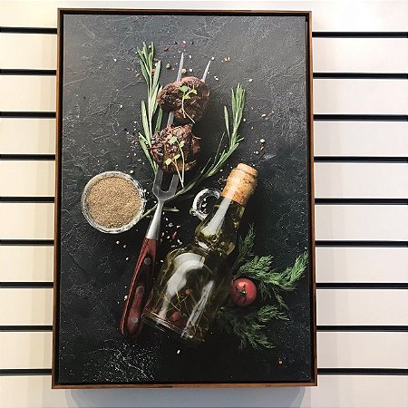 QUADRO TELA EM CANVA - CHURRASCO 60X90CM
