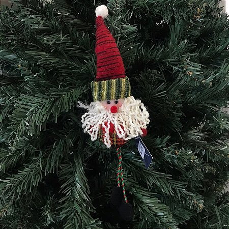 ENFEITE PAPAI NOEL DE TECIDO COM PERNINHAS 26CM