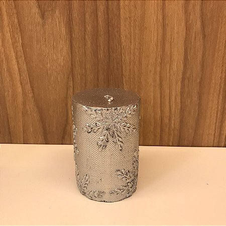 VELA DECORATIVA NATALINA PRATA - PEQUENA