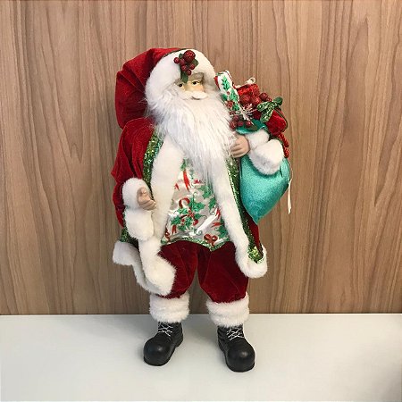 PAPAI NOEL COM SACO DE PRESENTE VERDE