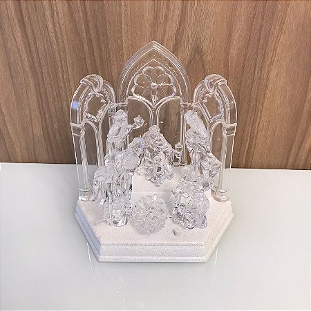 PRESÉPIO DE NATAL COM LED E MÚSICA NATALINA