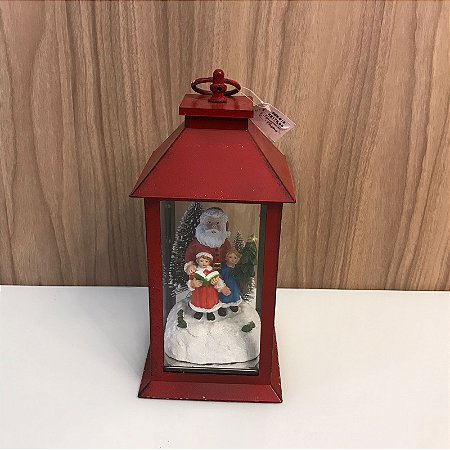 LANTERNA DECORATIVA COM PAPAI NOEL