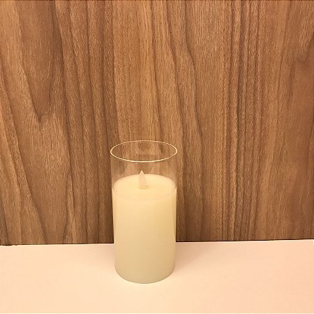 VELA LED EM VIDRO MÉDIA