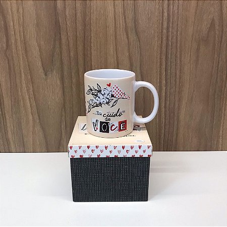 CANECA EM CERAMICA - A MEDIDA DO AMOR É AMOR SEM MEDIDA