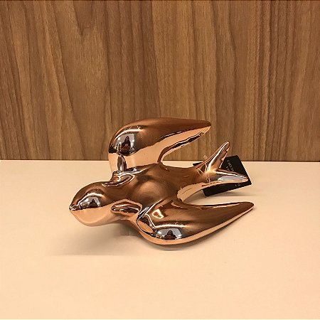 ESCULTURA PÁSSARO DE CERAMICA ROSE - GRANDE
