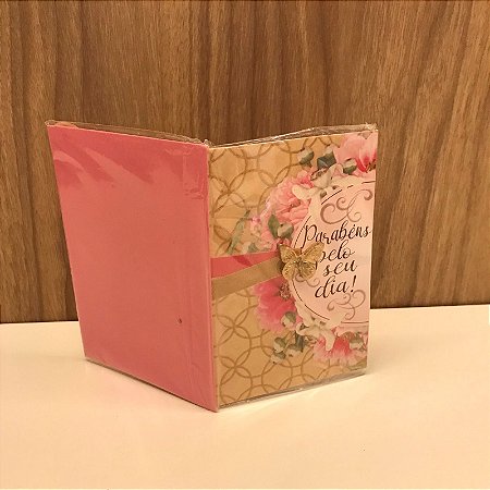 CARTÃO COM ENVELOPE - PARABÉNS PELO SEU DIA!