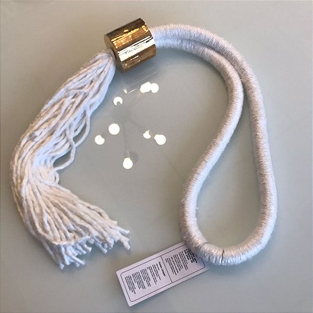 COLAR DE MESA BRANCO E DOURADO