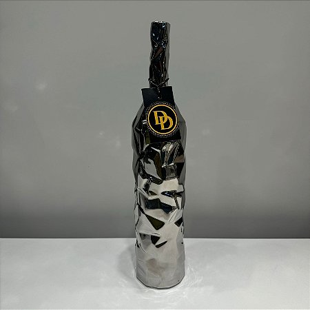 VASO GARRAFA DECORATIVO PRATA MEDIO