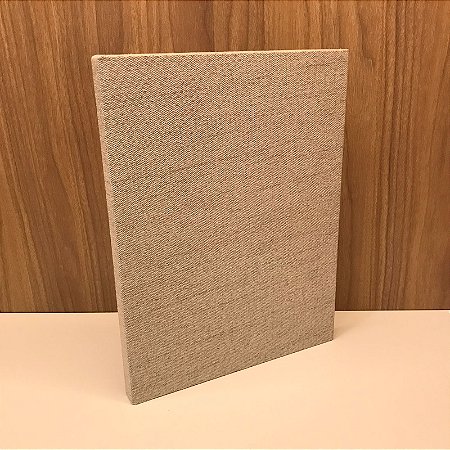 CAIXA LIVRO  EM MDF COM REVESTIMENTO EM LINHO CINZA
