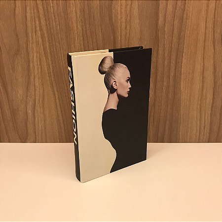 CAIXA BOOK / LIVRO CAIXA - FASHION PRETO E BRANCO.