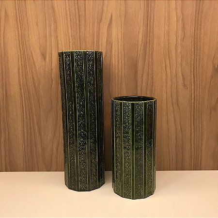 VASO LACY VERDE PREMIUM G 45cm M 30cm