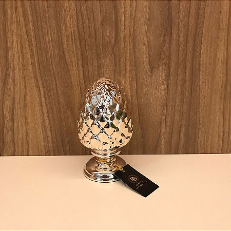 ESCULTURA PINHA PRATA PEQUENO