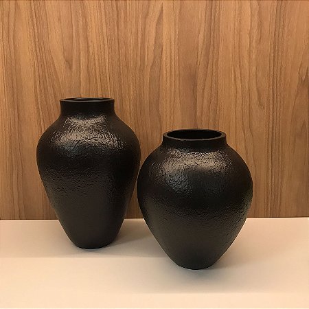 VASO PRETO FOSCO G 36cm M 29cm