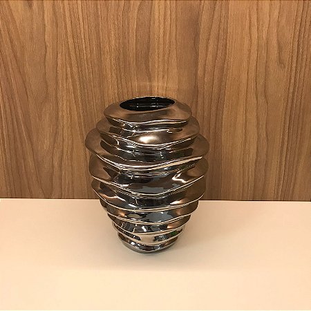 VASO DE CERAMICA SILVER PRATA GRANDE