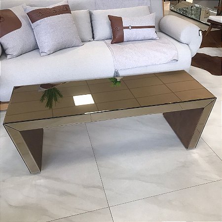 MESA DE CENTRO CHANFRADA RETANGULAR BRONZE  46X1,40MX50CM