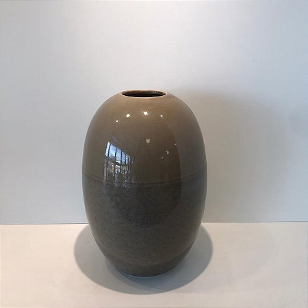 VASO DE CERAMICA MARROM  GRANDE 31X12CM