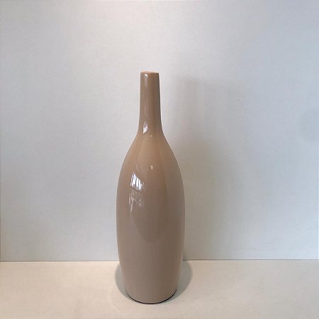 GARRAFA DECORATIVA LIRIO NUDE ROSADO BRILHO GRANDE 41X13CM