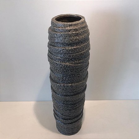 VASO DE CERAMICA CINZA 46X15CM