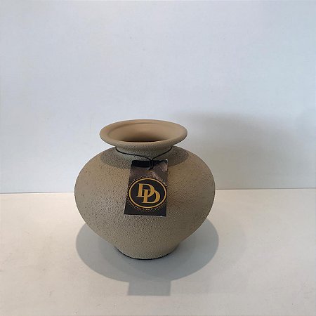 VASO GARRAFA AURORA BEGE AREIA PEQUENO 16X18CM