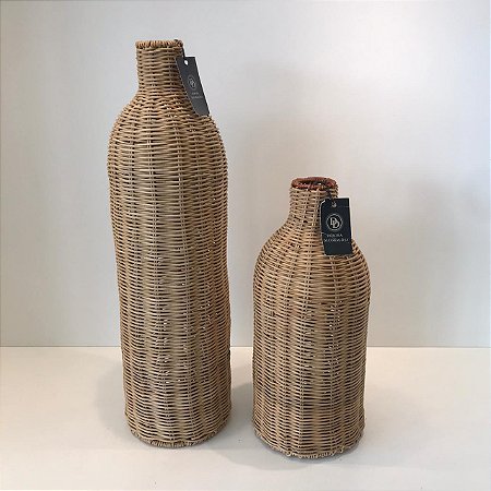 VASO EM RATTAN NATURAL GRANDE 52X15CM