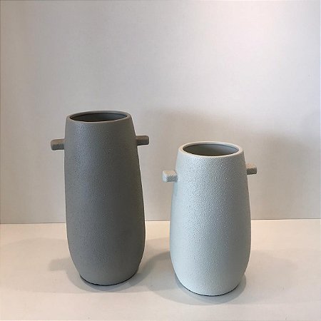 VASO STU CINZA COM ALÇA P 26x18cm G 32x17cm