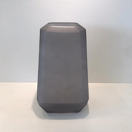 VASO DE VIDRO CINZA FOSCO  GRANDE 30X16CM