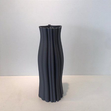 VASO EM CERAMICA 3D CINZA ESCURO GRANDE 45X15CM