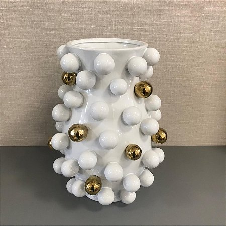 VASO DECORATIVO DE CERAMICA BOLAS GRANDE 33X26CM