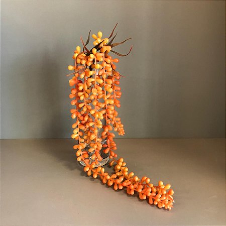 PENDENTE SUCULENTA ERVILHA LARANJA 50CM