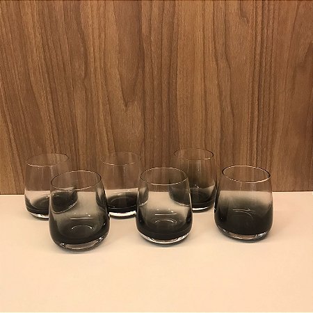 CONJUNTO COM 6 COPOS SUNSET PRETO  350ML
