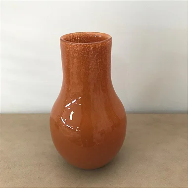 VASO DE VIDRO DECORATIVO LARANJA PEQUENO 29CM