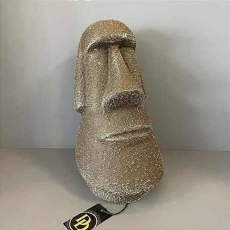 ESCULTURA MOAIM MARROM COM TEXTURA PEQUENA