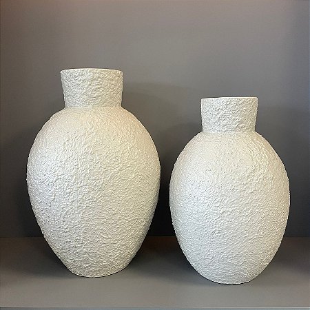 VASO BRANCO DE CERAMICA TEXTURA G 51X36cm M 44x34cm