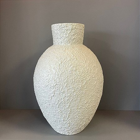 VASO BRANCO DE CERAMICA TEXTURA GRANDE 51X36CM