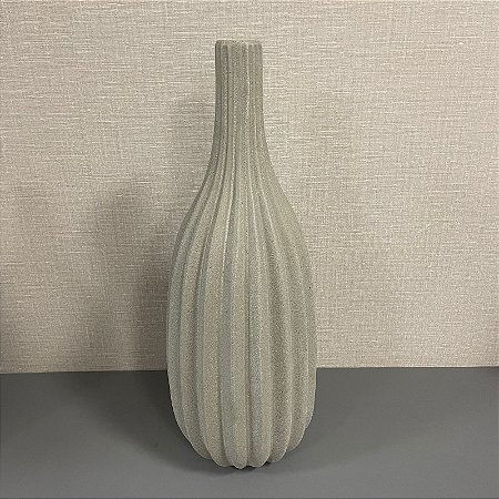 VASO GARRAFA EM CERAMICA CINZA GRANDE