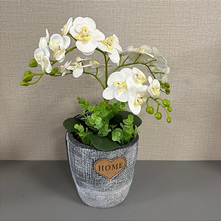 ARRANJO COM 3 MINI ORQUÍDEAS TOQUE REAL BRANCA