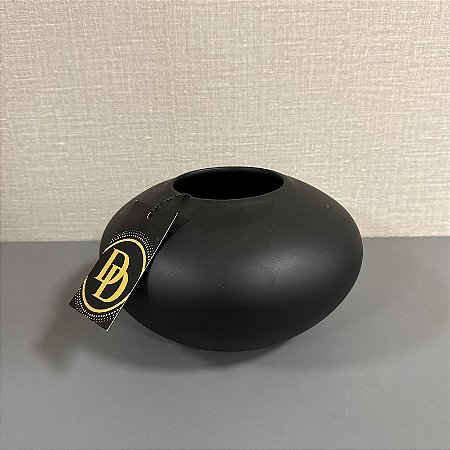 VASO LUMINA PRETO FOSCO DE CERAMICA