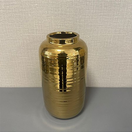 VASO DE CERAMICA DOURADO GRANDE