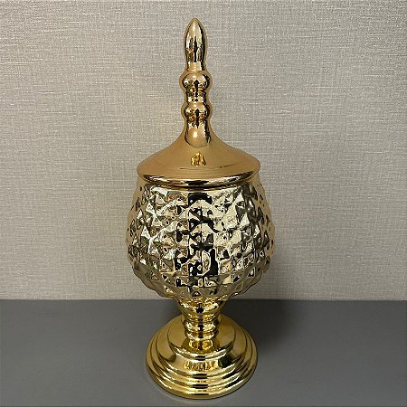 VASO TAÇA CROMADO OURO