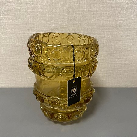 VASO DECORATIVO DE VIDRO AMBAR GRANDE