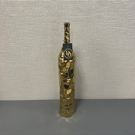 VASO GARRAFA DECORATIVO DOURADO GRANDE