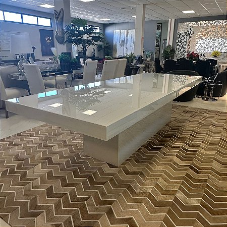 MESA DE JANTAR ESPELHADA OFF WHITE 3,20X1,20