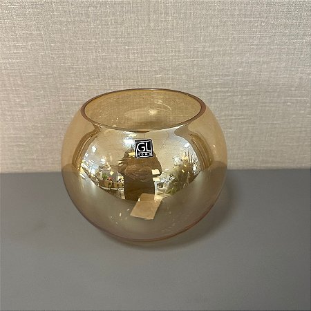 CACHEPOT DE VIDRO AMBAR PEQUENO